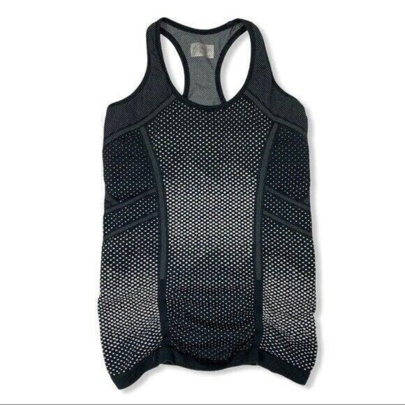 Athleta Black White Racerback Athletic Tank Top Breathable Stretchy Small - Picture 1 of 5
